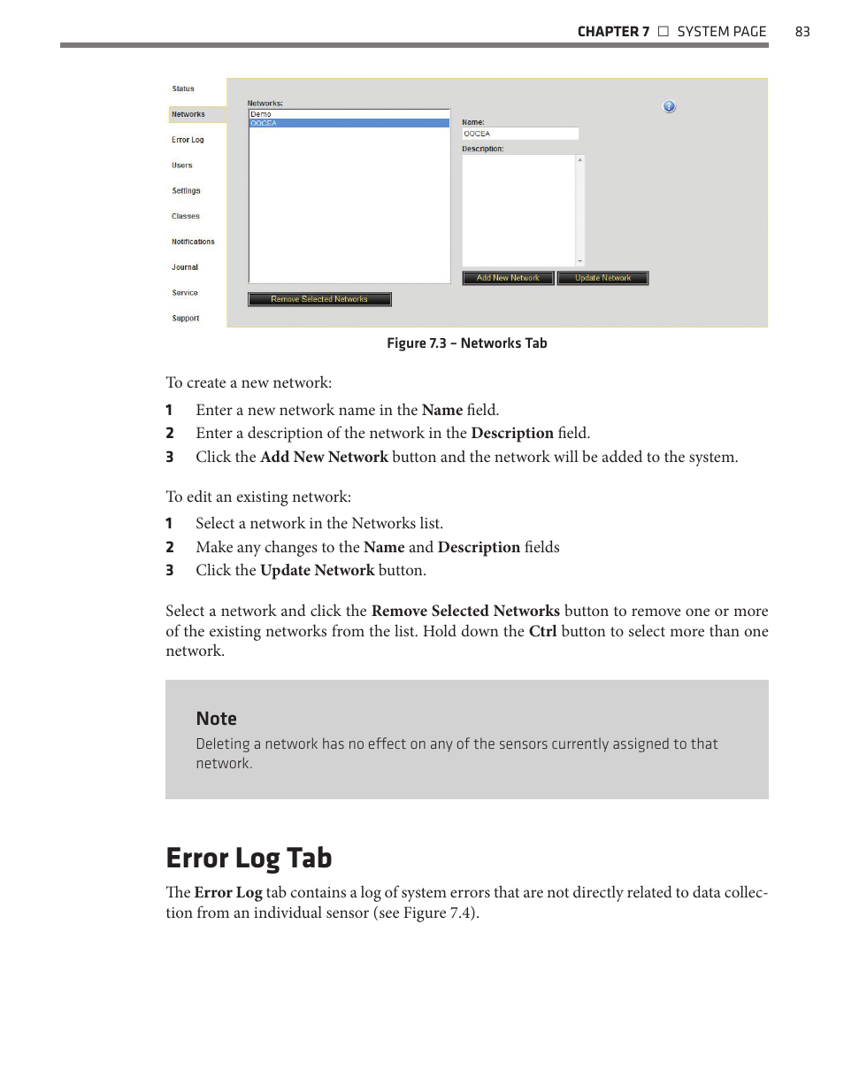 Error log tab | Wavetronix Command Collector (CMD-DCx) - User Guide User Manual | Page 84 / 117