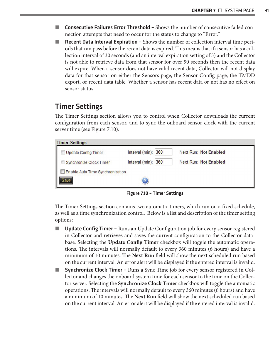 Timer settings | Wavetronix Command Collector (CMD-DCx) - User Guide User Manual | Page 92 / 117