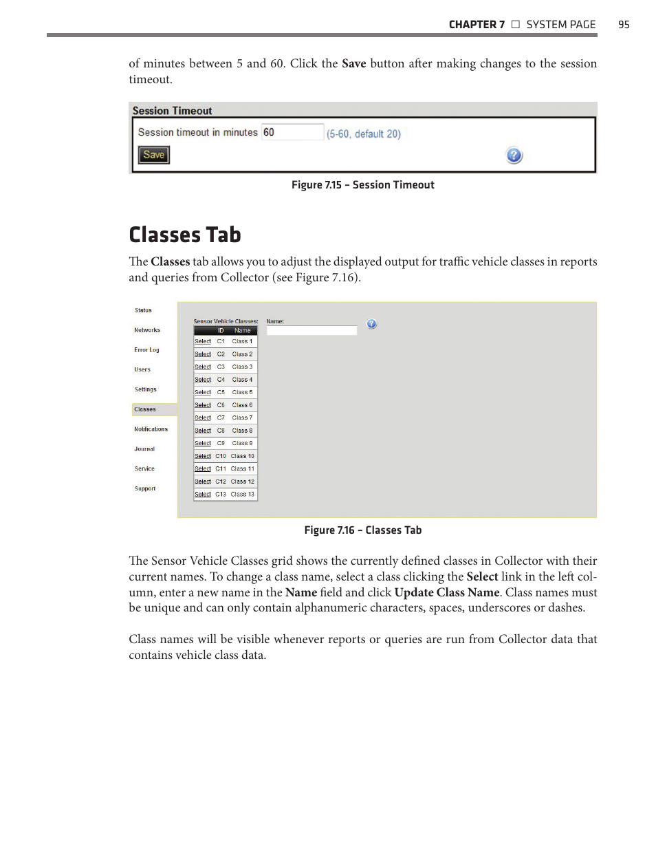 Classes tab | Wavetronix Command Collector (CMD-DCx) - User Guide User Manual | Page 96 / 117