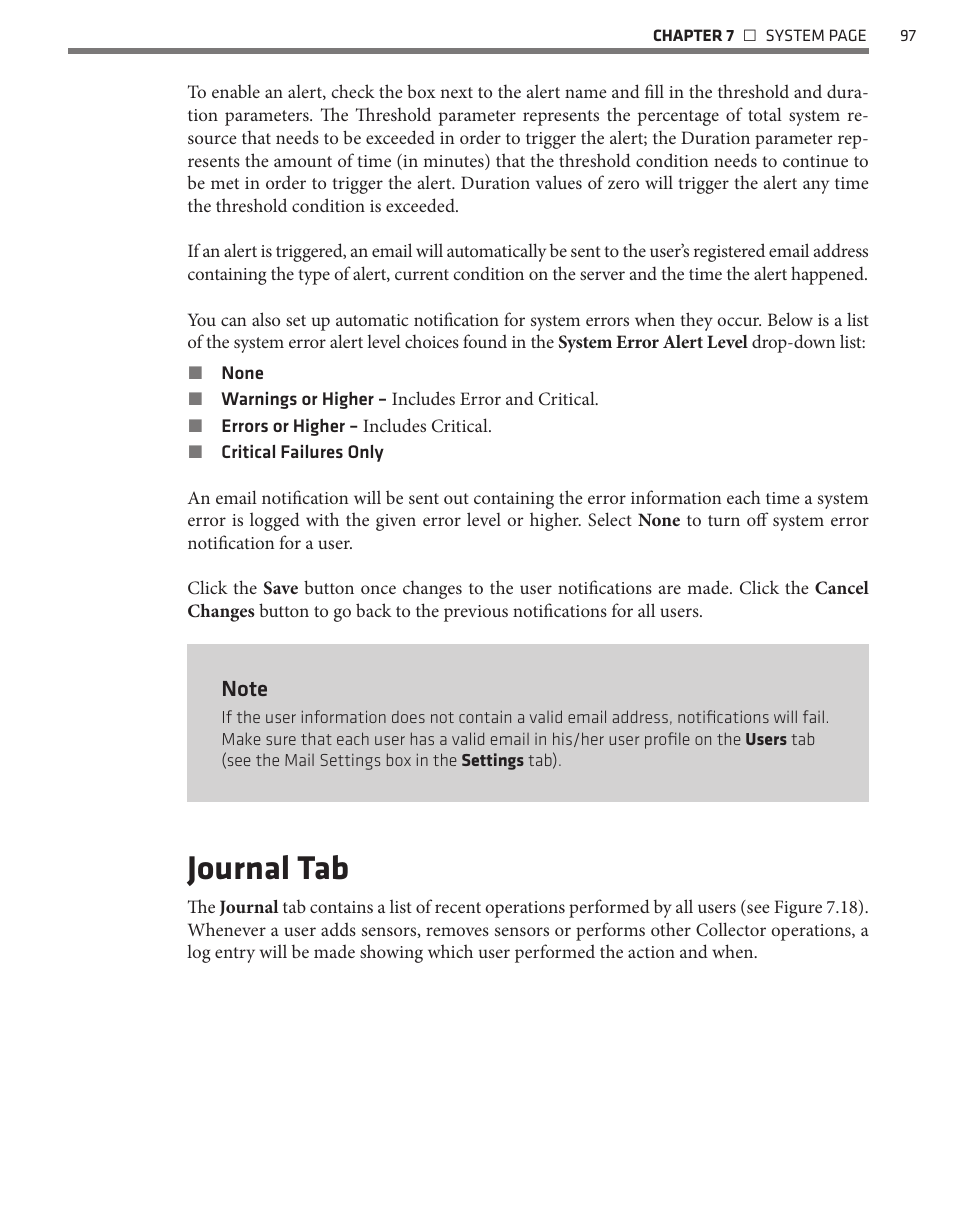 Journal tab | Wavetronix Command Collector (CMD-DCx) - User Guide User Manual | Page 98 / 117