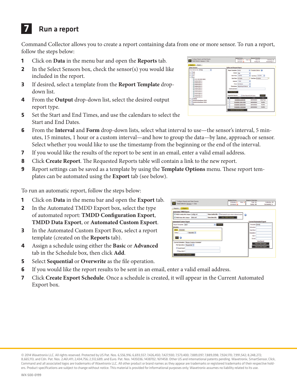 Run a report | Wavetronix Command Collector (CMD-DCx) - Quick-reference Guide User Manual | Page 4 / 4