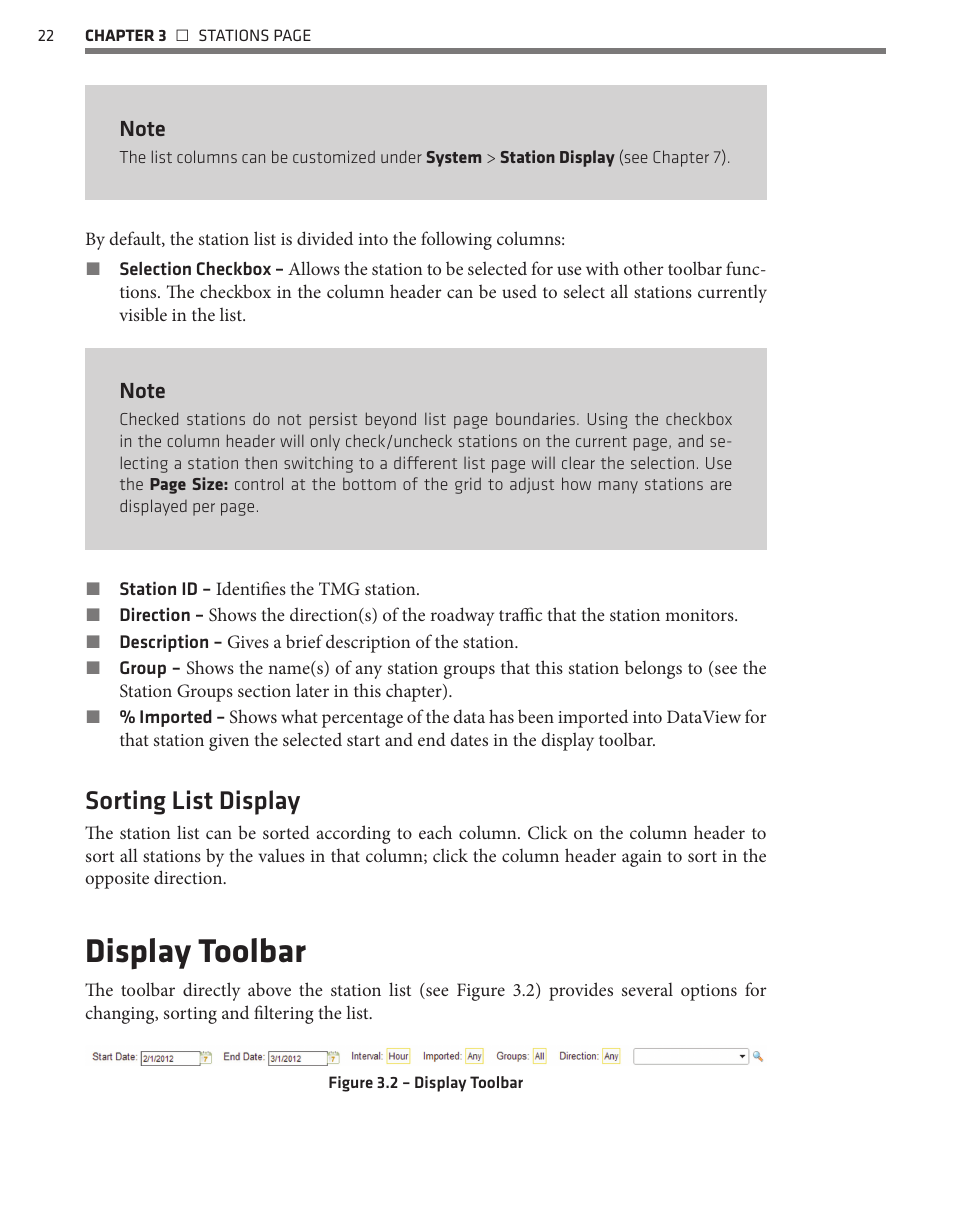 Display toolbar, Sorting list display | Wavetronix Command DataView (CMD-DV) - User Guide User Manual | Page 23 / 106