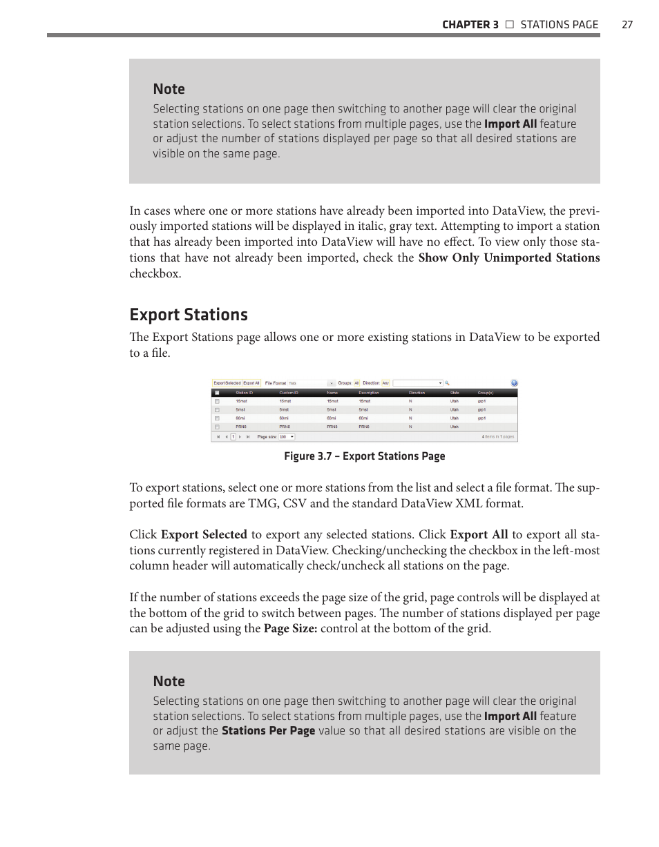 Export stations | Wavetronix Command DataView (CMD-DV) - User Guide User Manual | Page 28 / 106