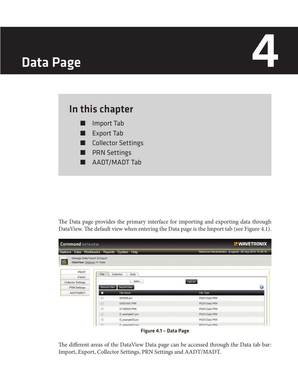 Data page | Wavetronix Command DataView (CMD-DV) - User Guide User Manual | Page 34 / 106