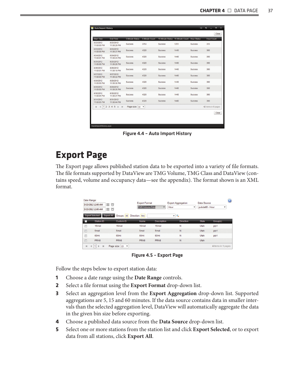 Export page | Wavetronix Command DataView (CMD-DV) - User Guide User Manual | Page 38 / 106