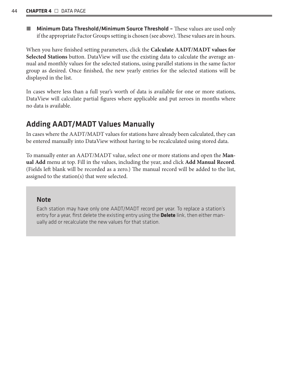 Adding aadt/madt values manually | Wavetronix Command DataView (CMD-DV) - User Guide User Manual | Page 45 / 106