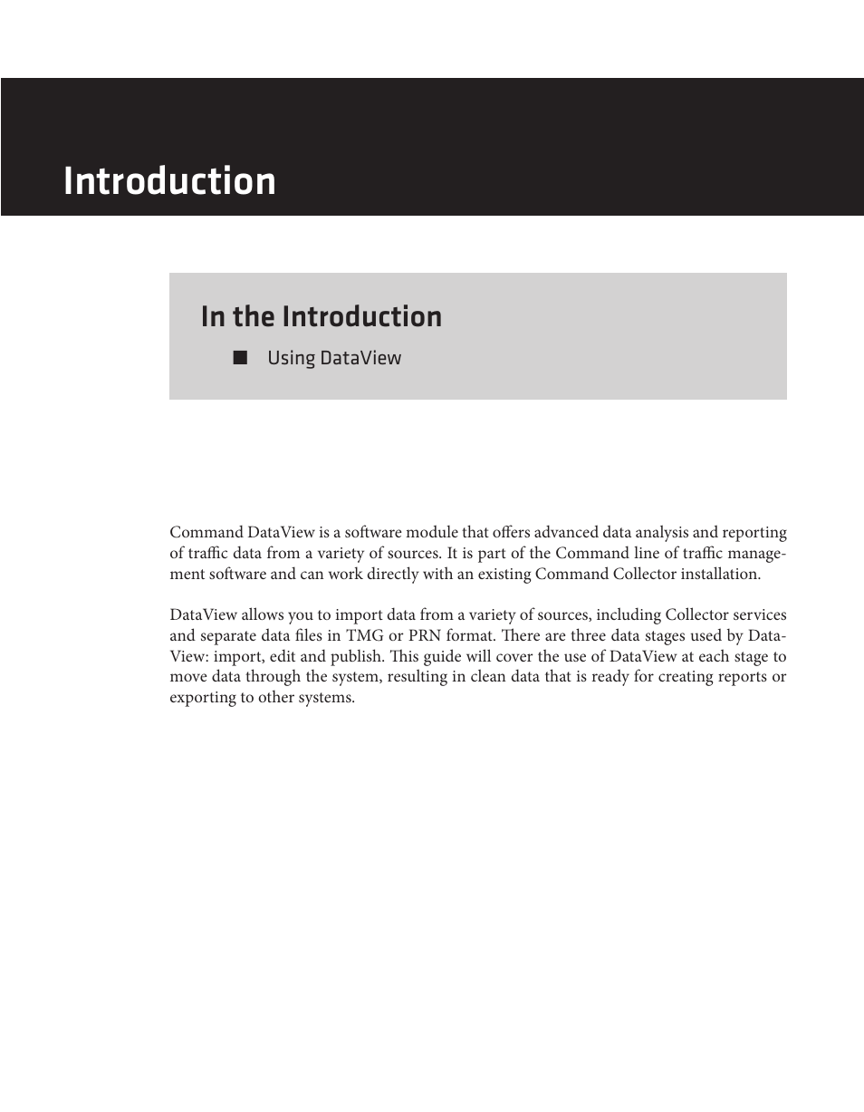 Introduction | Wavetronix Command DataView (CMD-DV) - User Guide User Manual | Page 6 / 106