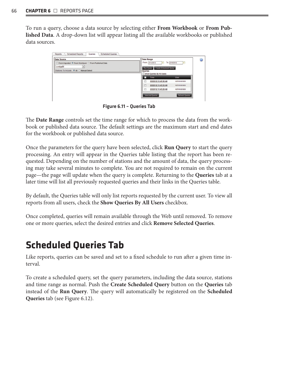 Scheduled queries tab | Wavetronix Command DataView (CMD-DV) - User Guide User Manual | Page 67 / 106