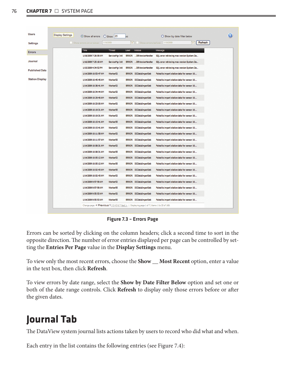 Journal tab | Wavetronix Command DataView (CMD-DV) - User Guide User Manual | Page 77 / 106