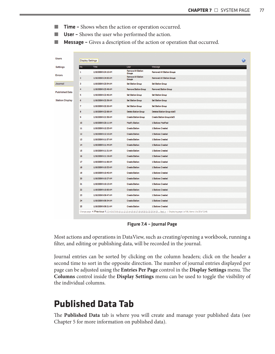 Published data tab | Wavetronix Command DataView (CMD-DV) - User Guide User Manual | Page 78 / 106
