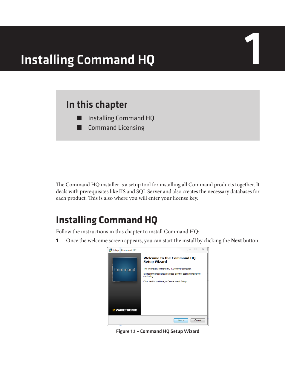 Installing command hq | Wavetronix Command DataView (CMD-DV) - User Guide User Manual | Page 8 / 106