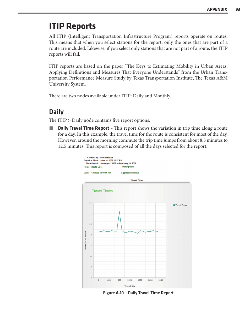 Itip reports, Daily | Wavetronix Command DataView (CMD-DV) - User Guide User Manual | Page 94 / 106