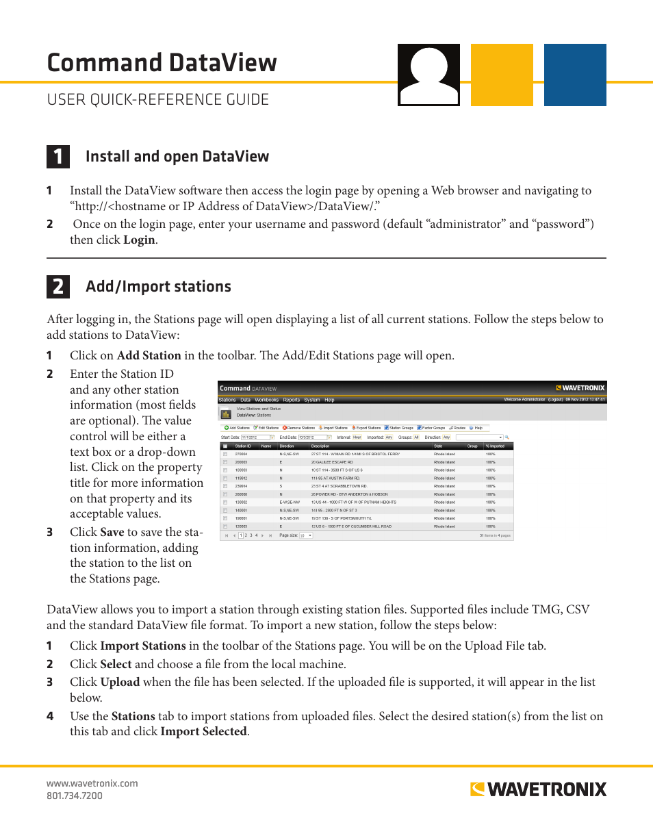 Wavetronix Command DataView (CMD-DV) - Quick-reference Guide User Manual | 4 pages