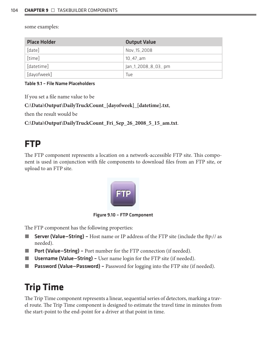 Trip time | Wavetronix Command Translator (CMD-DT) - User Guide User Manual | Page 105 / 156