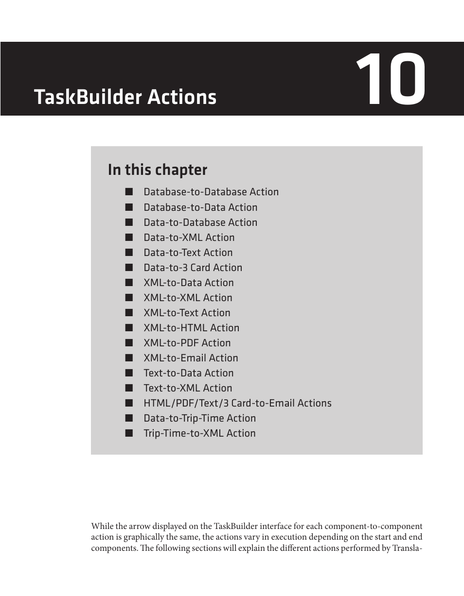 Taskbuilder actions | Wavetronix Command Translator (CMD-DT) - User Guide User Manual | Page 108 / 156