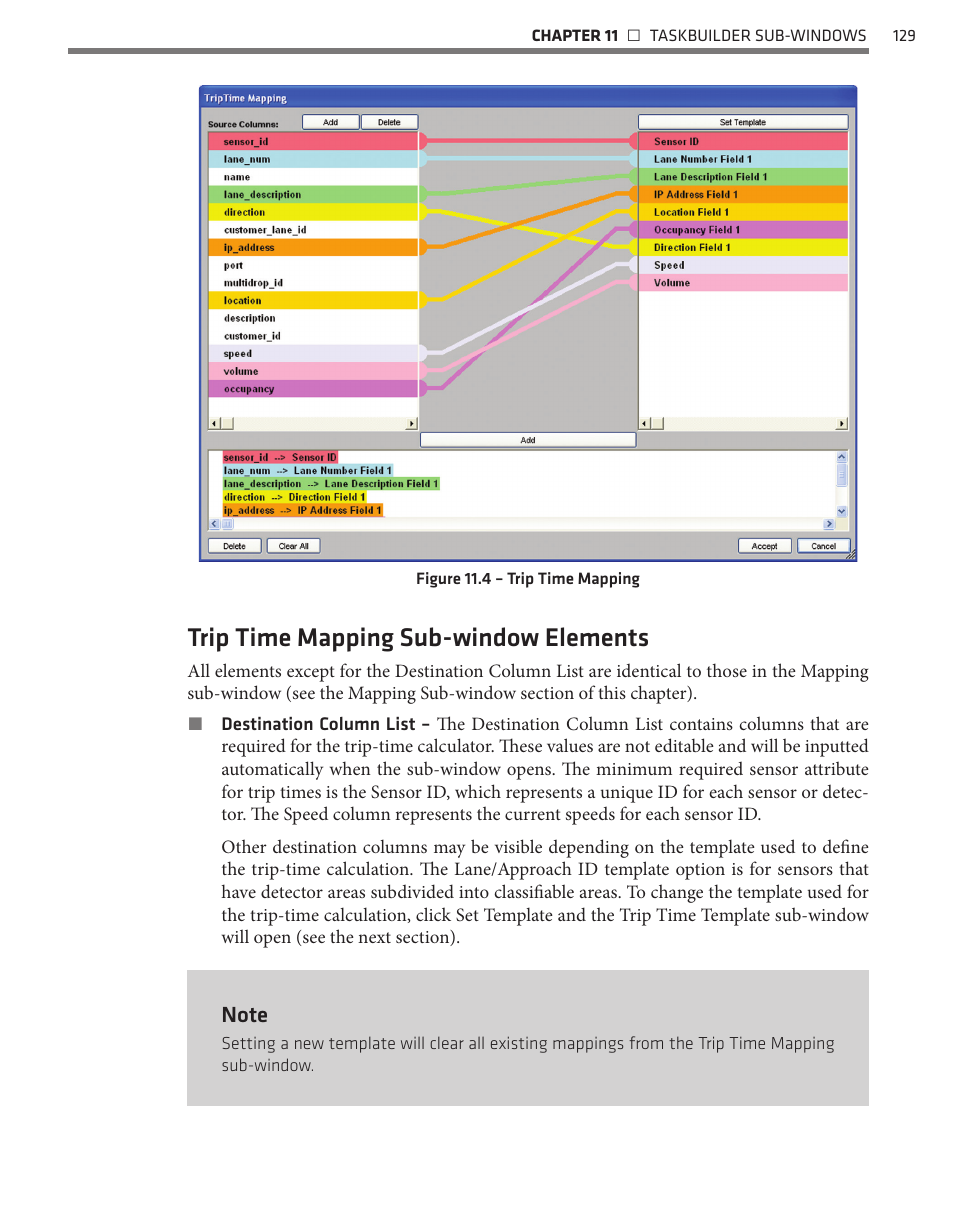 Trip time mapping sub-window elements | Wavetronix Command Translator (CMD-DT) - User Guide User Manual | Page 130 / 156