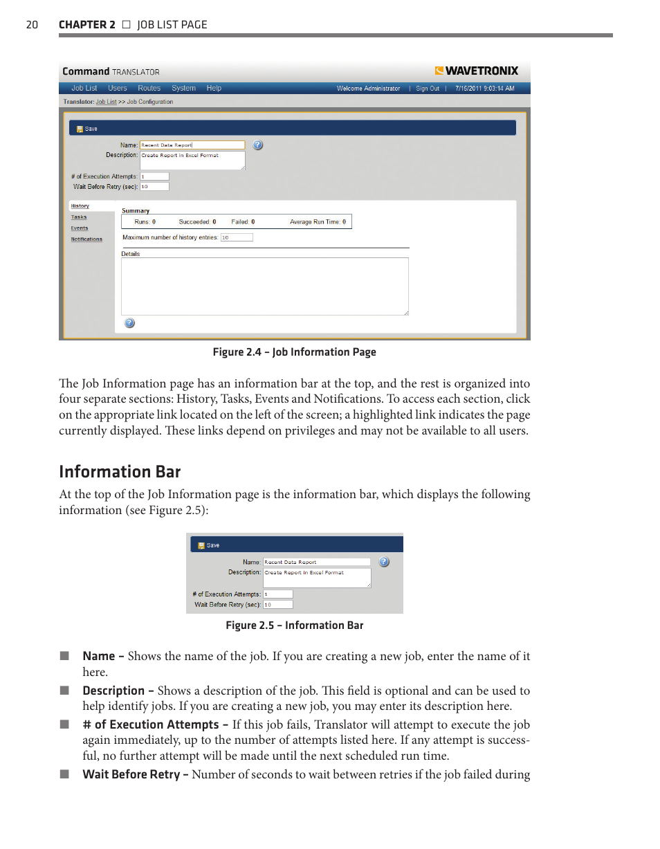 Information bar | Wavetronix Command Translator (CMD-DT) - User Guide User Manual | Page 21 / 156