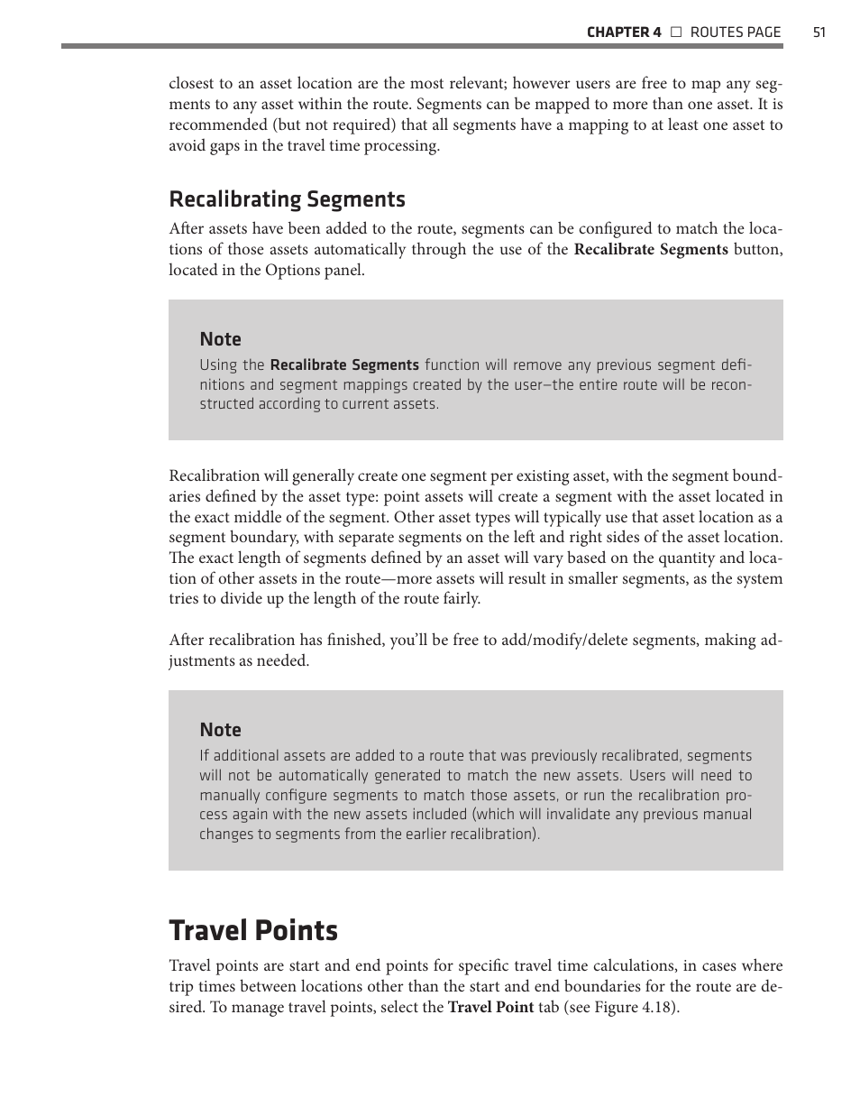 Travel points, Recalibrating segments | Wavetronix Command Translator (CMD-DT) - User Guide User Manual | Page 52 / 156