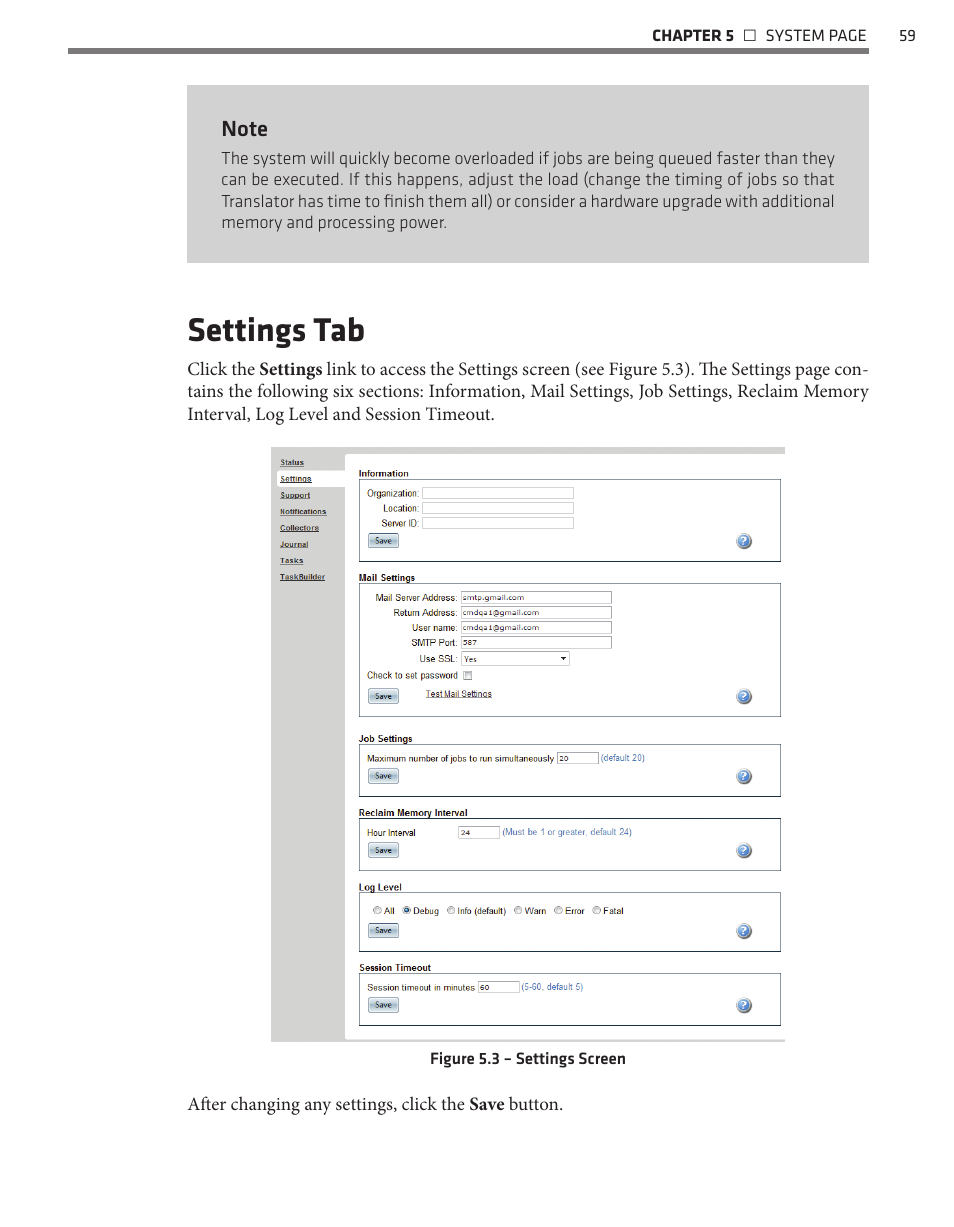 Settings tab | Wavetronix Command Translator (CMD-DT) - User Guide User Manual | Page 60 / 156