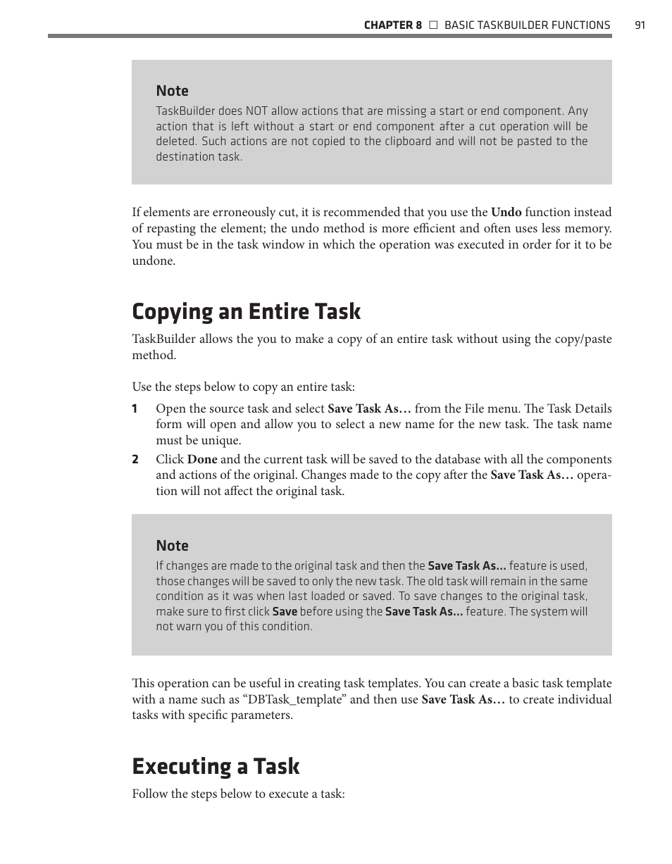 Copying an entire task, Executing a task | Wavetronix Command Translator (CMD-DT) - User Guide User Manual | Page 92 / 156