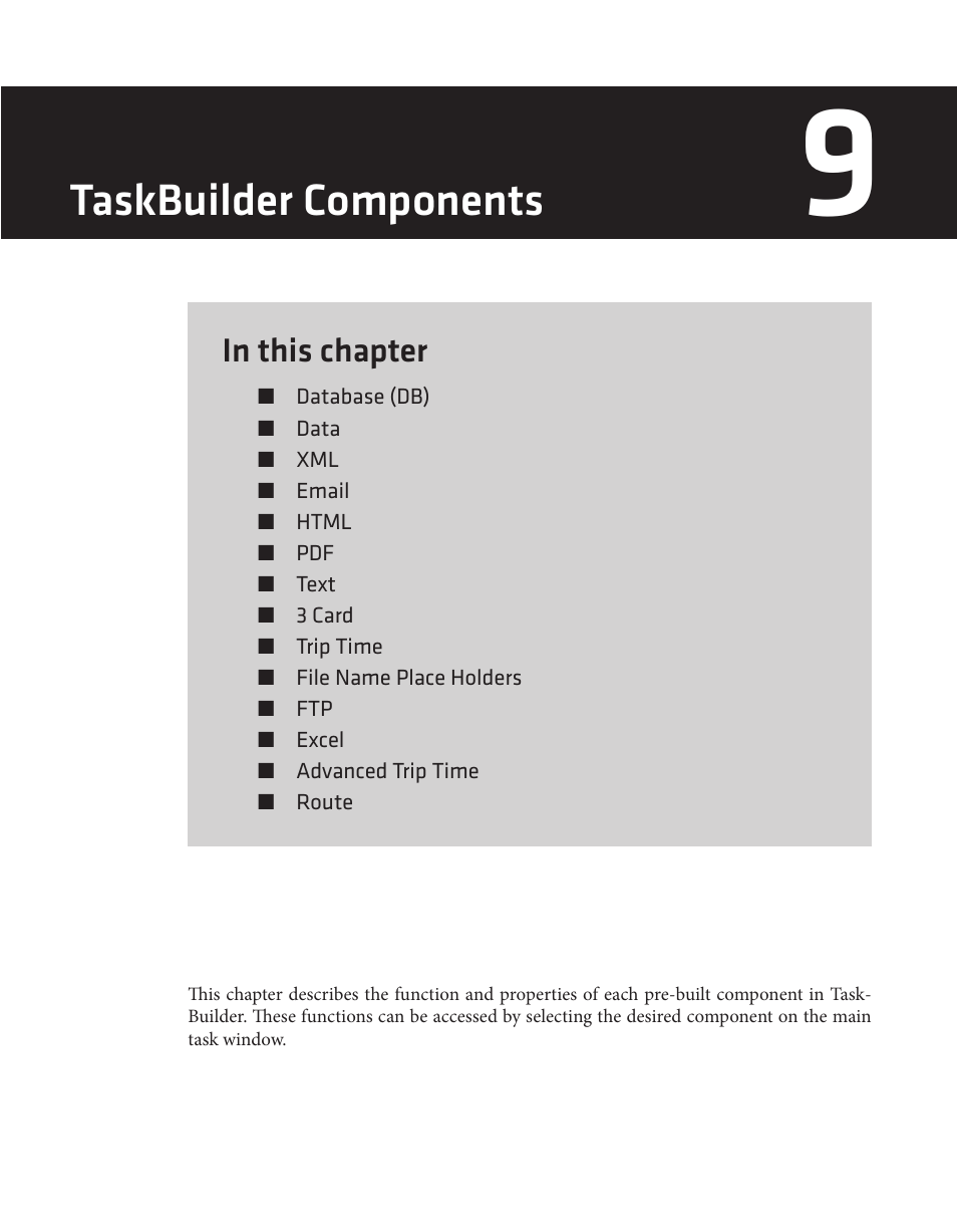 Taskbuilder components | Wavetronix Command Translator (CMD-DT) - User Guide User Manual | Page 98 / 156