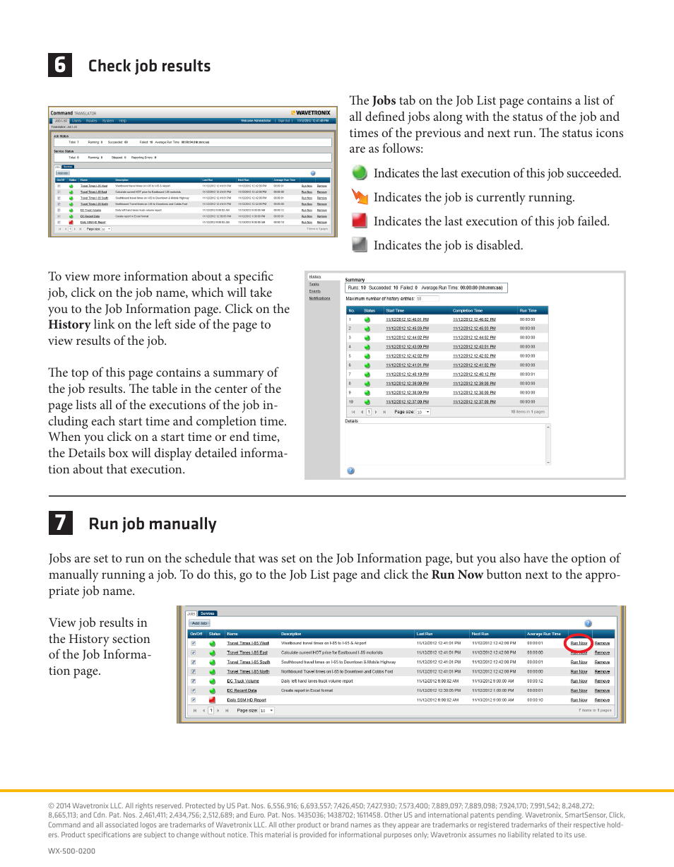 Check job results, Run job manually | Wavetronix Command Translator (CMD-DT) - Quick-reference Guide User Manual | Page 4 / 4