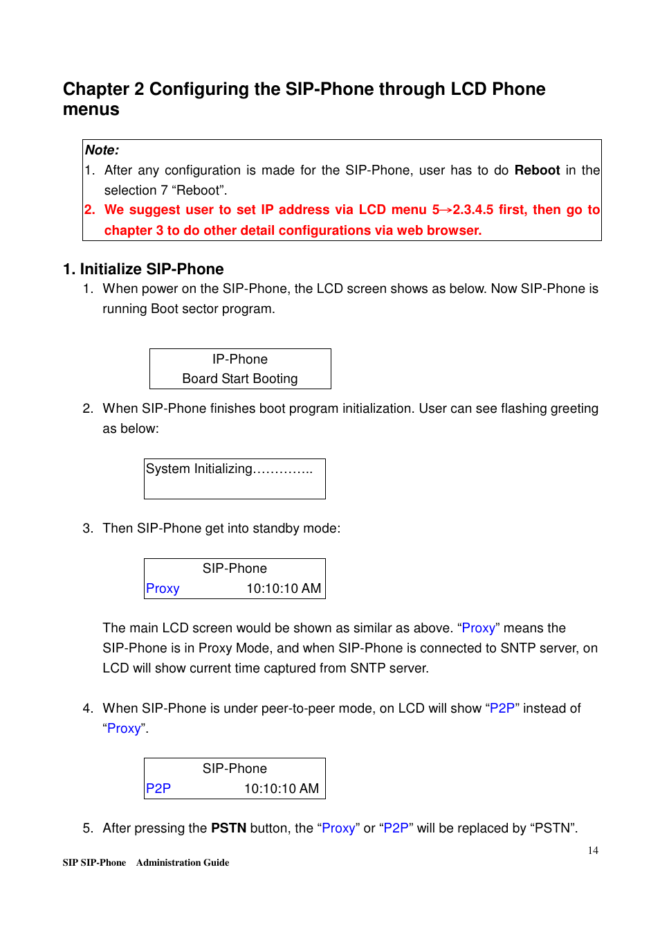 Initialize sip-phone | Welltech LP-201 Mar-11-2005 User Manual | Page 15 / 65