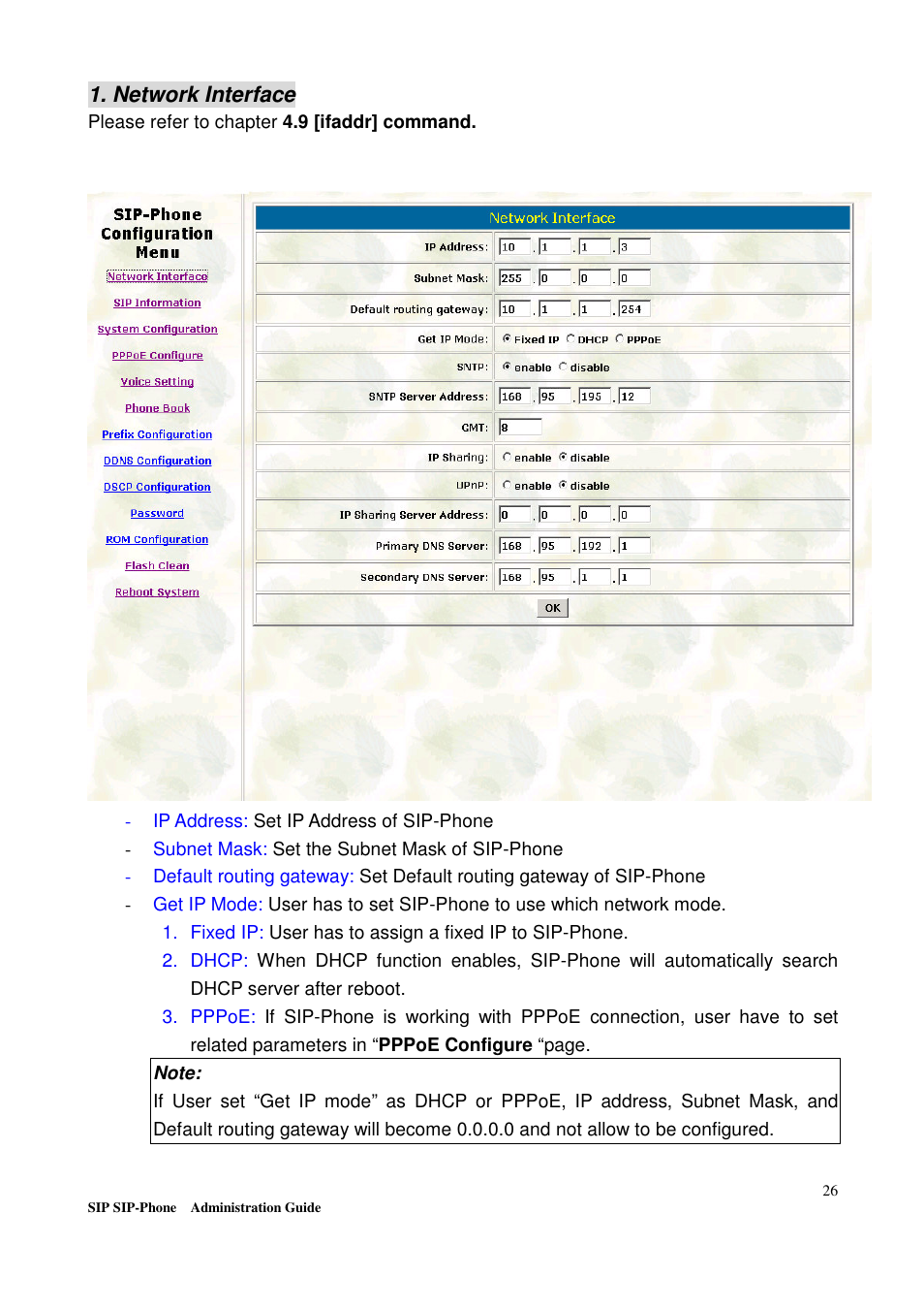 Network interface | Welltech LP-201 Mar-11-2005 User Manual | Page 27 / 65