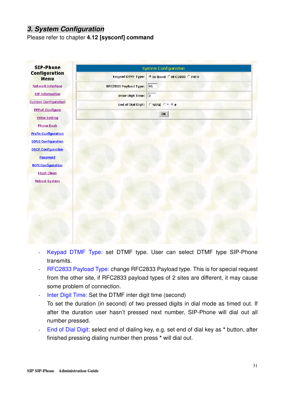 System configuration | Welltech LP-201 Mar-11-2005 User Manual | Page 32 / 65