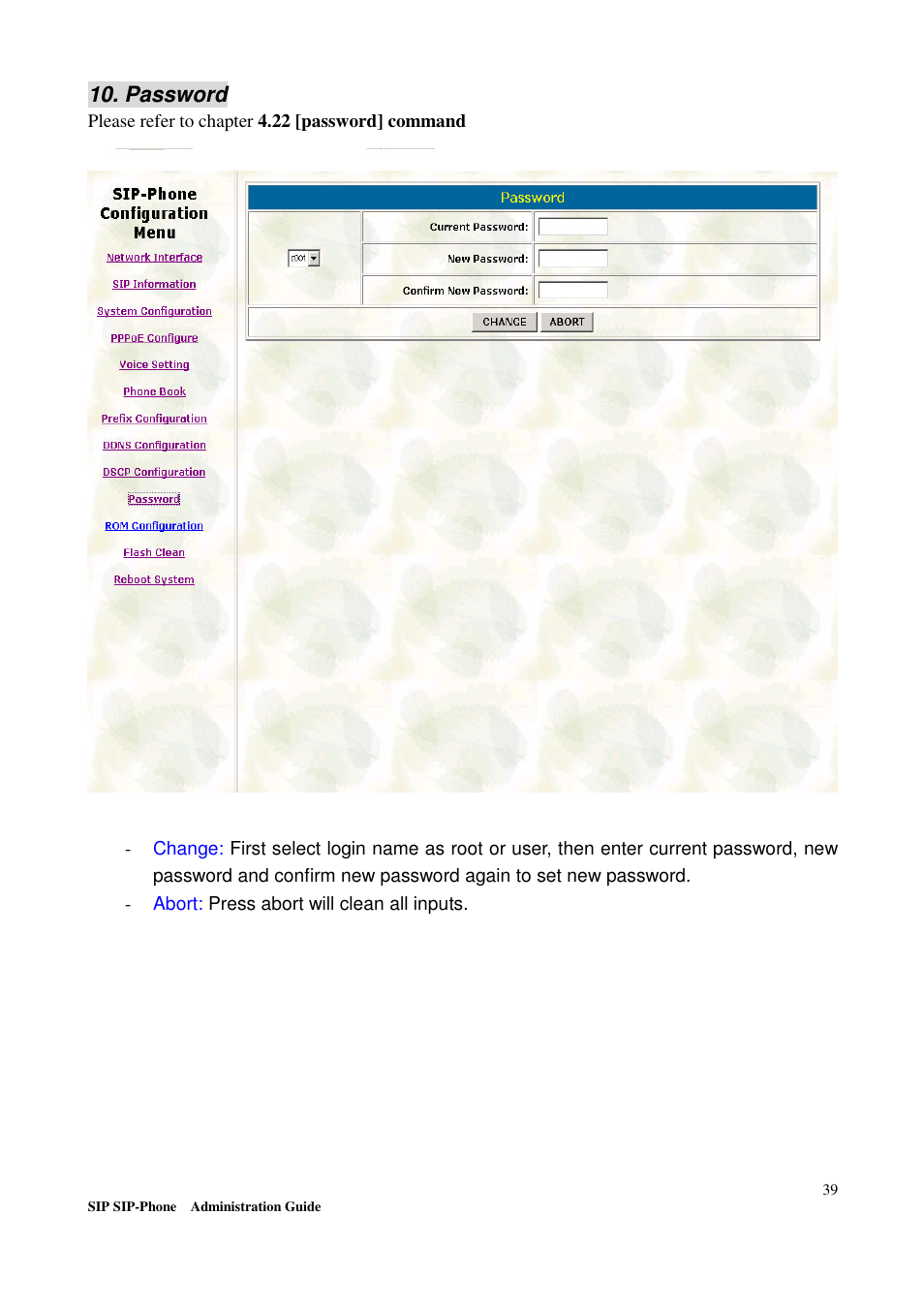 Password | Welltech LP-201 Mar-11-2005 User Manual | Page 40 / 65