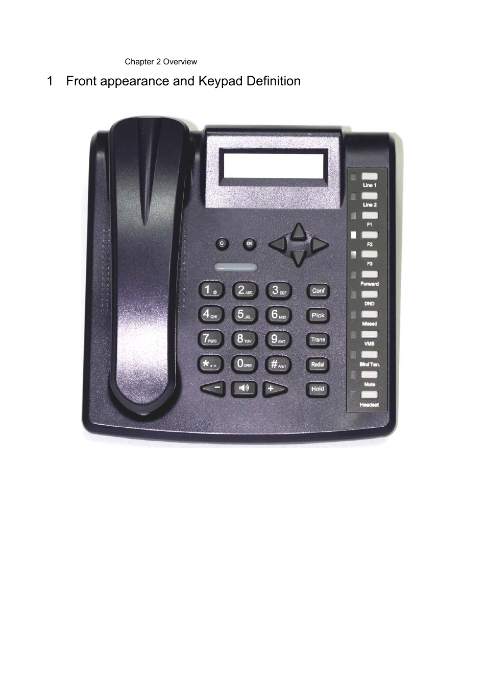 1 front appearance and keypad definition, Front appearance and keypad definition | Welltech LP-388 Oct-12-2007 User Manual | Page 10 / 100