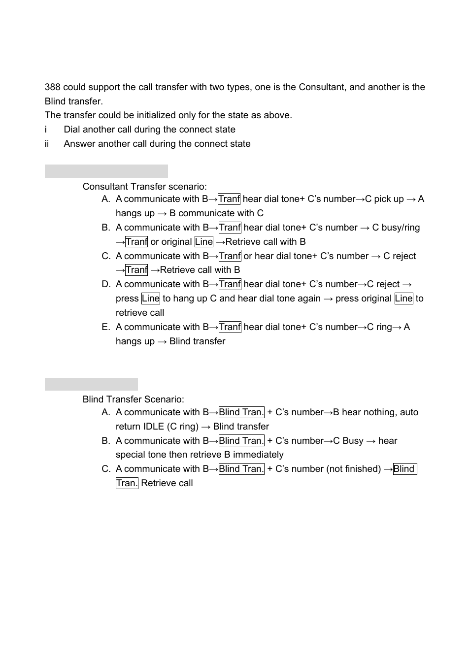 5 transfer, 1 consultant transfer, 2 blind transfer | Transfer, 1 consultant transfer 5.2 blind transfer | Welltech LP-388 Oct-12-2007 User Manual | Page 27 / 100