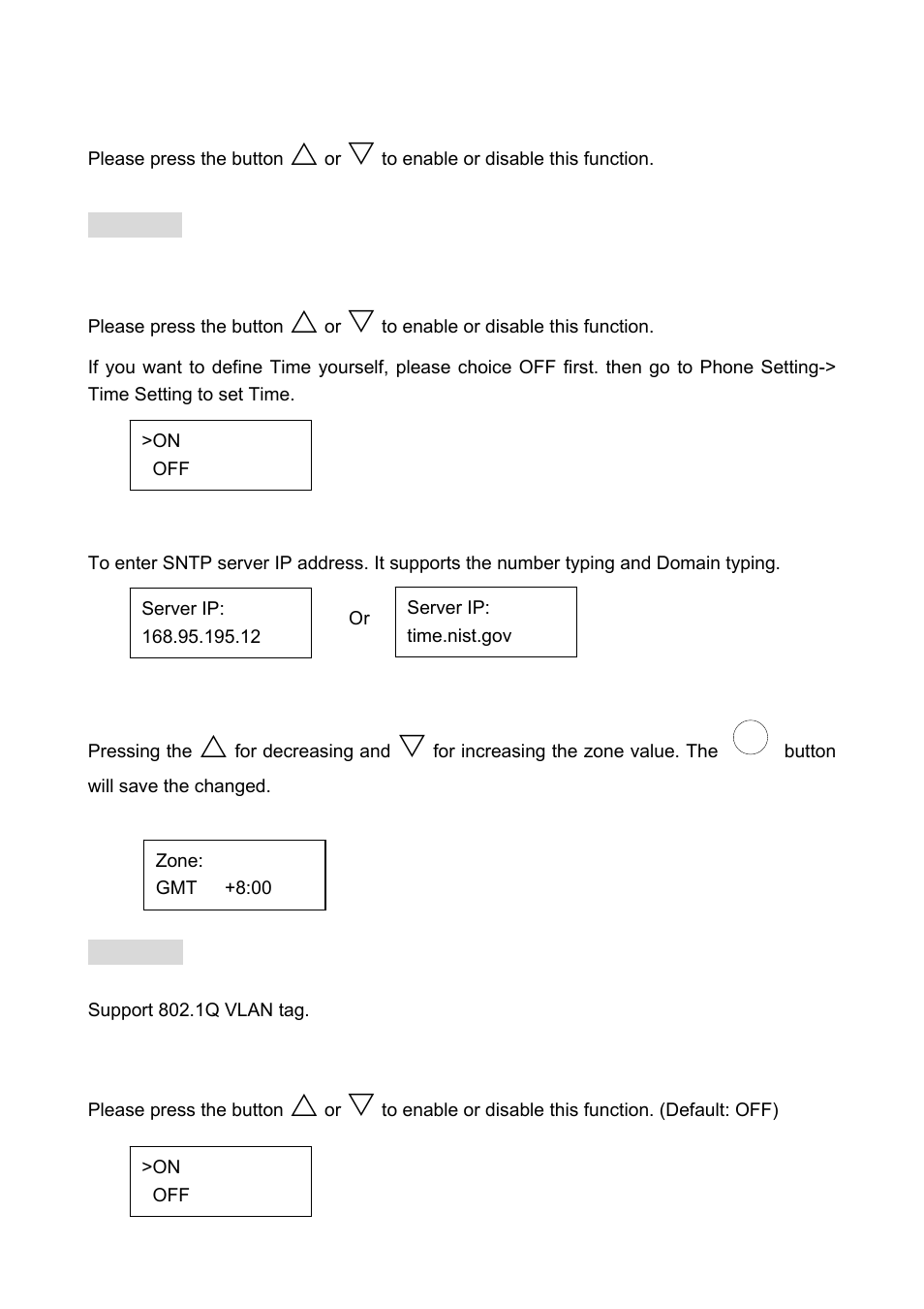 3 reconnect, 7 sntp, 1 mode | 2 server ip, 3 time zone, 8 vlan, 7 sntp 3.8 vlan | Welltech LP-388 Oct-12-2007 User Manual | Page 38 / 100