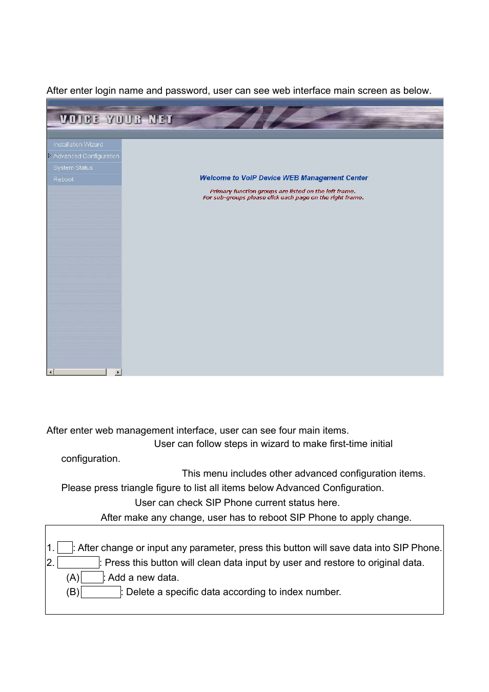 Step 3. enter the web interface main screen, Step 4. start to configure | Welltech LP-388 Oct-12-2007 User Manual | Page 51 / 100