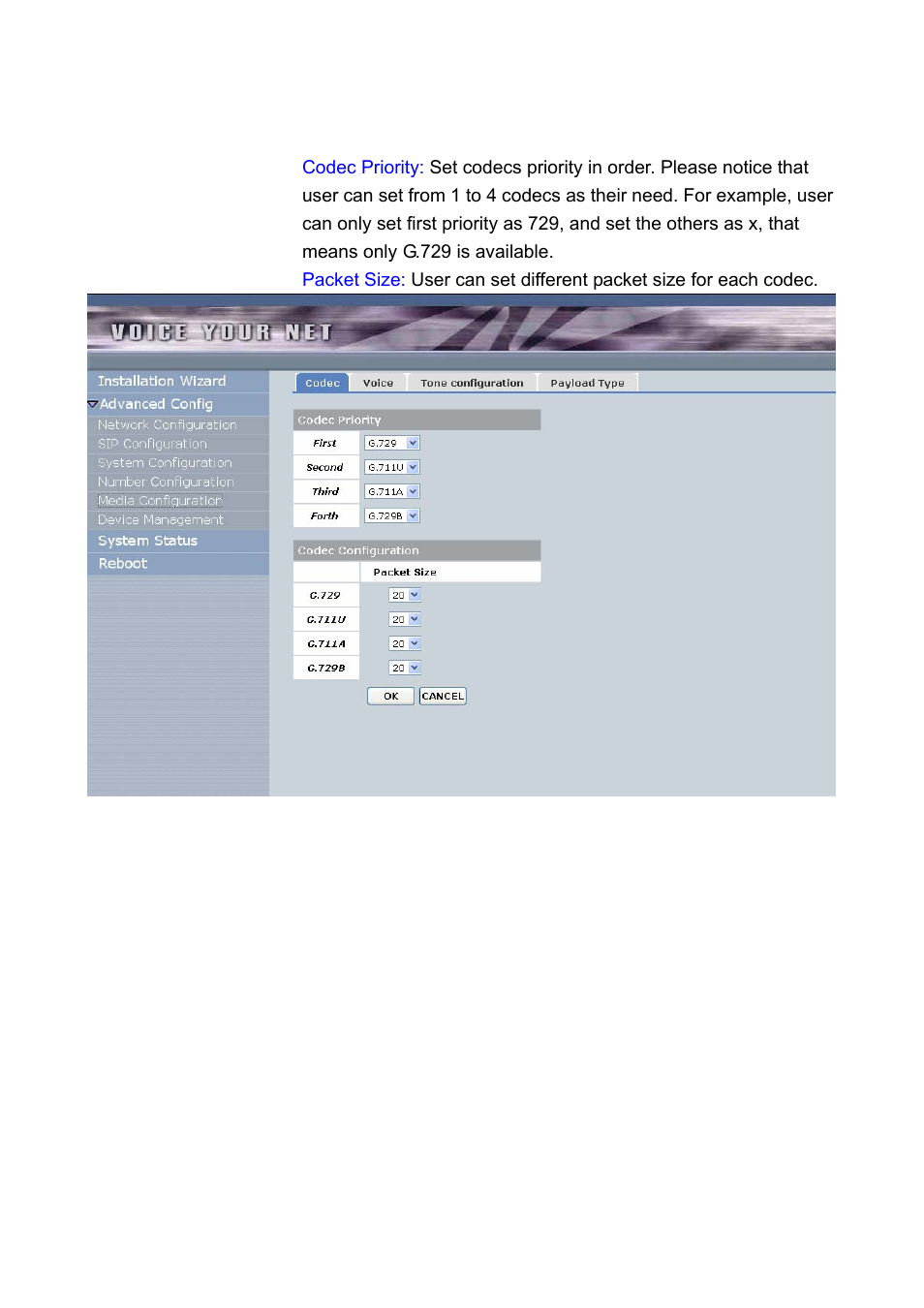 5 media configuration, 1) codec | Welltech LP-388 Oct-12-2007 User Manual | Page 72 / 100