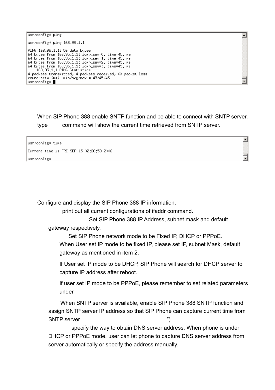 [time] command, [ifaddr] command | Welltech LP-388 Oct-12-2007 User Manual | Page 87 / 100