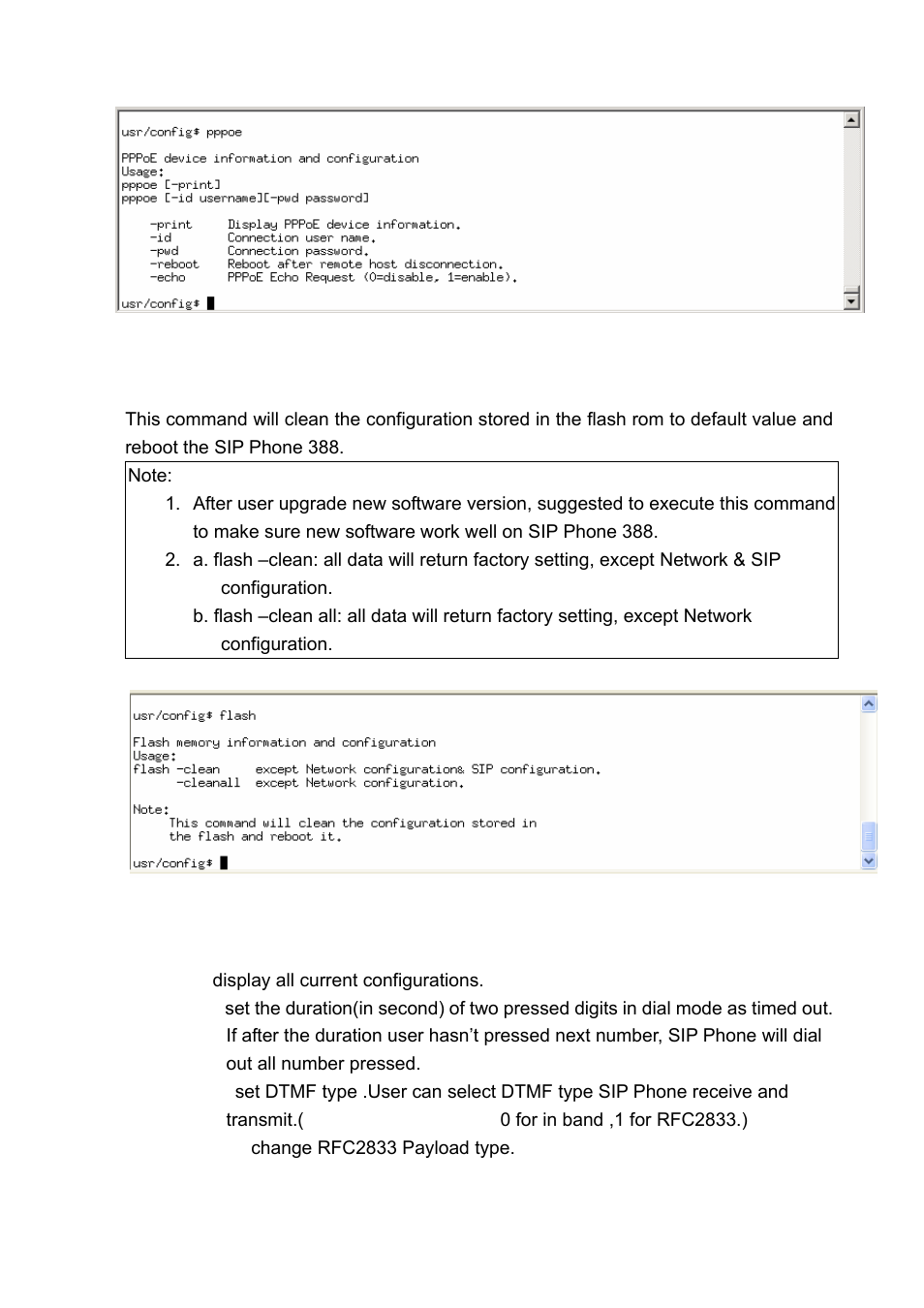 [flash] command, [sysconf] command | Welltech LP-388 Oct-12-2007 User Manual | Page 90 / 100