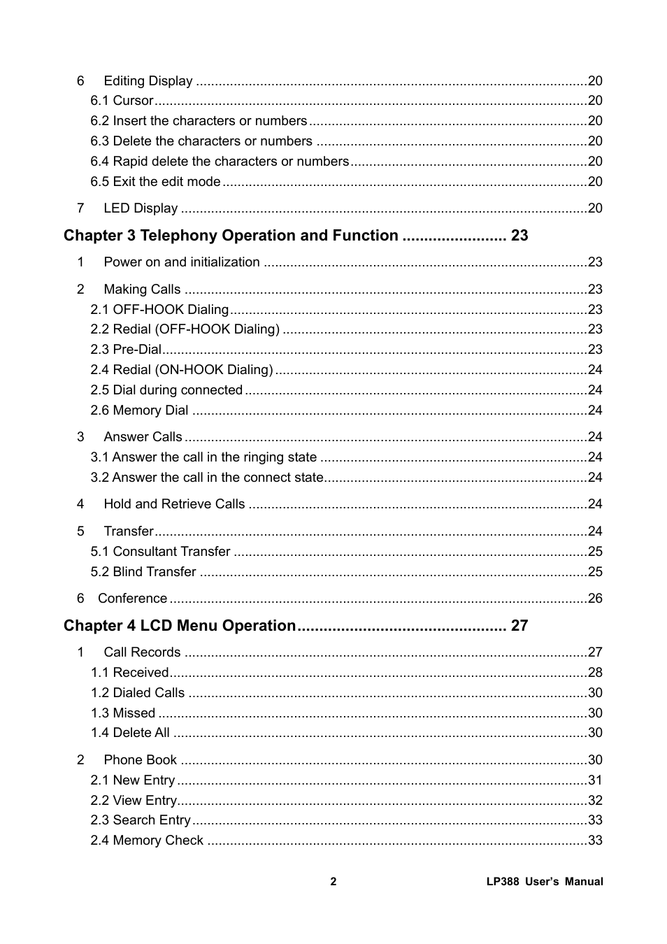 Welltech LP-388 Release 103 User Manual | Page 3 / 97