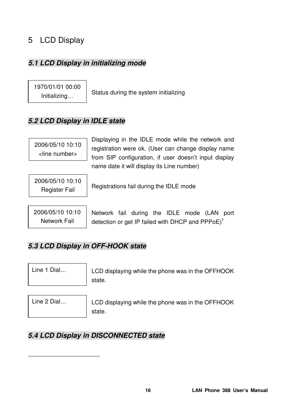 5 lcd display | Welltech LP-388 Mar-05-2007 User Manual | Page 17 / 95