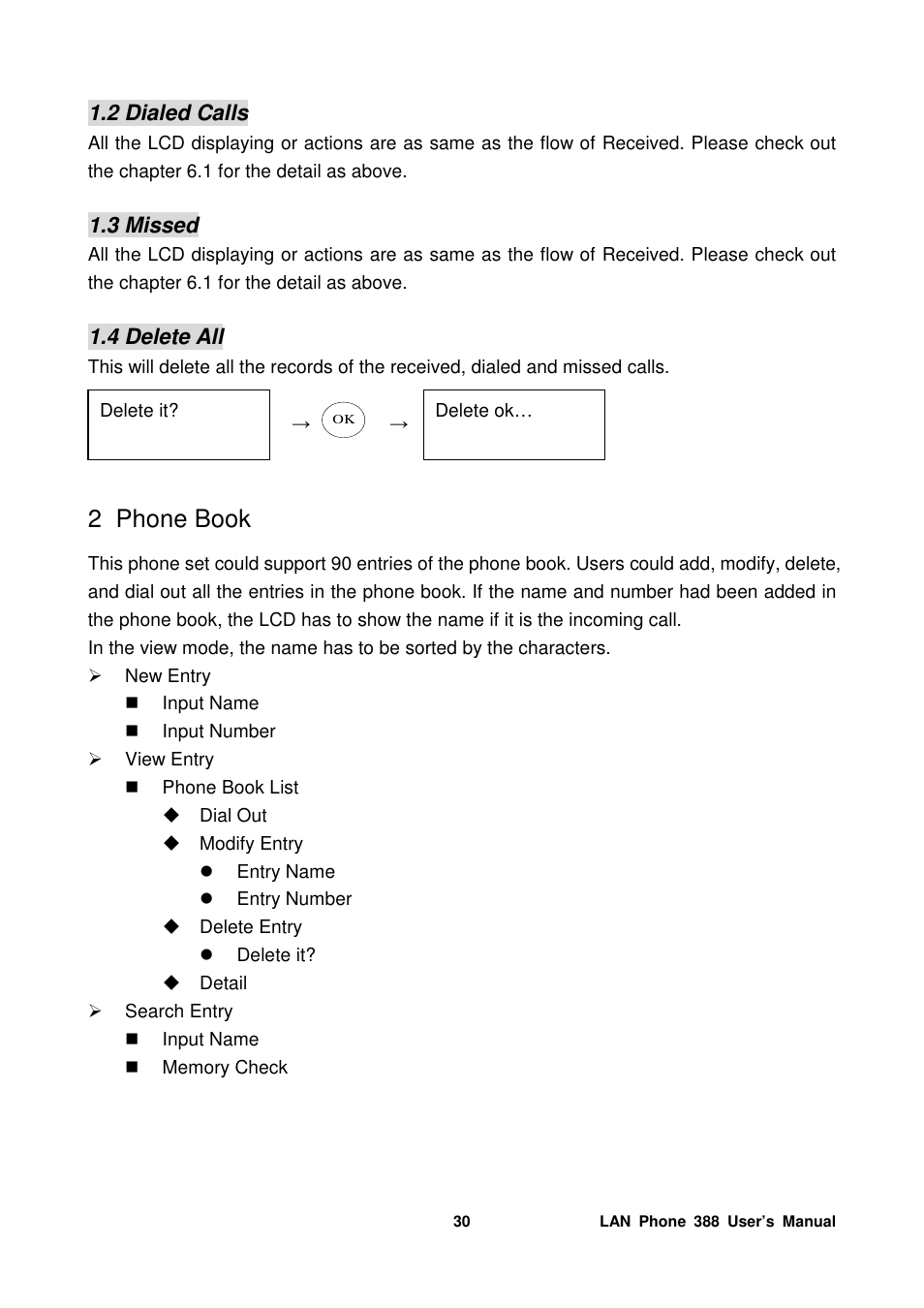 2 phone book | Welltech LP-388 Mar-05-2007 User Manual | Page 31 / 95