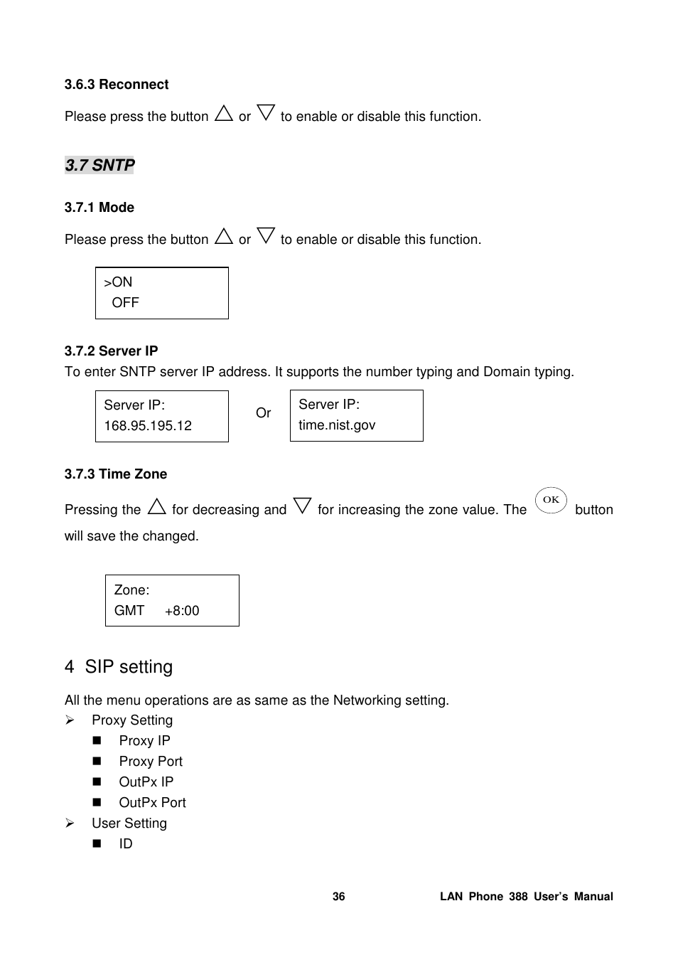 4 sip setting | Welltech LP-388 Mar-05-2007 User Manual | Page 37 / 95