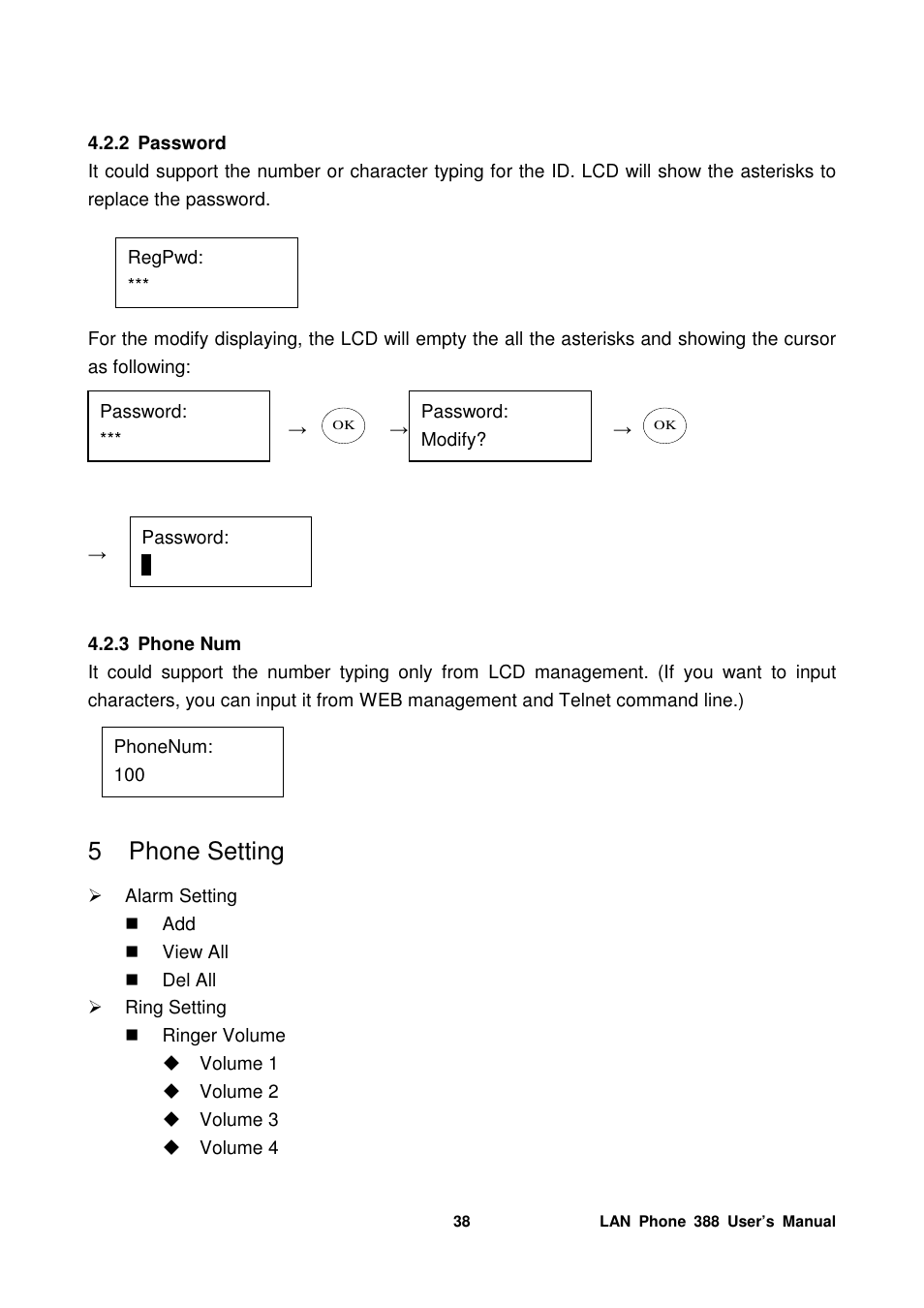 5 phone setting | Welltech LP-388 Mar-05-2007 User Manual | Page 39 / 95