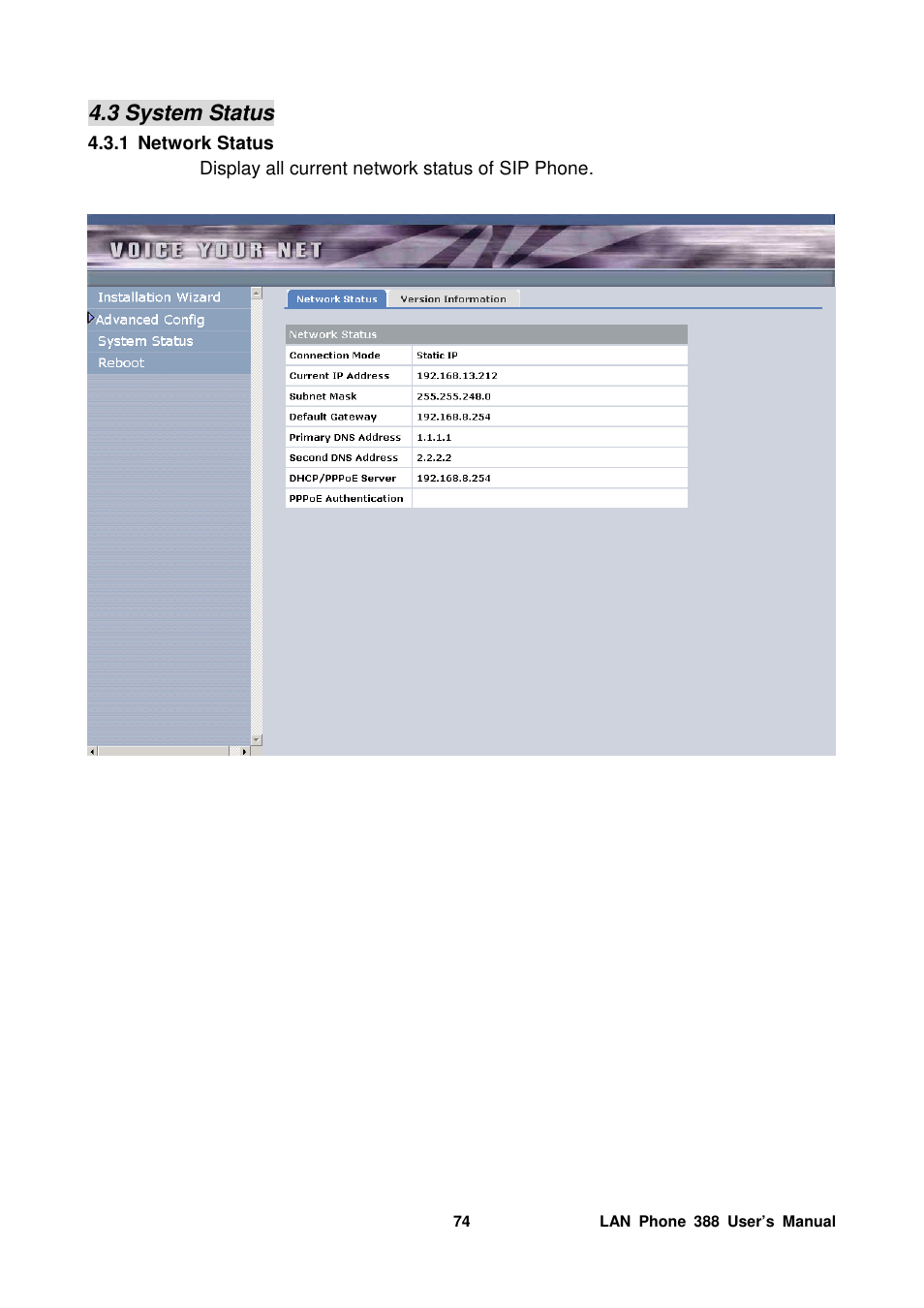 3 system status | Welltech LP-388 Mar-05-2007 User Manual | Page 75 / 95