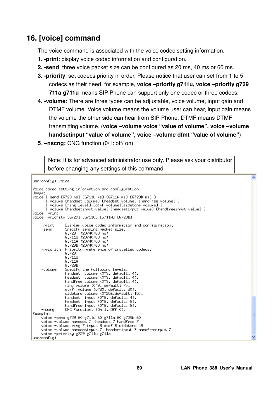 [voice] command | Welltech LP-388 Mar-05-2007 User Manual | Page 90 / 95