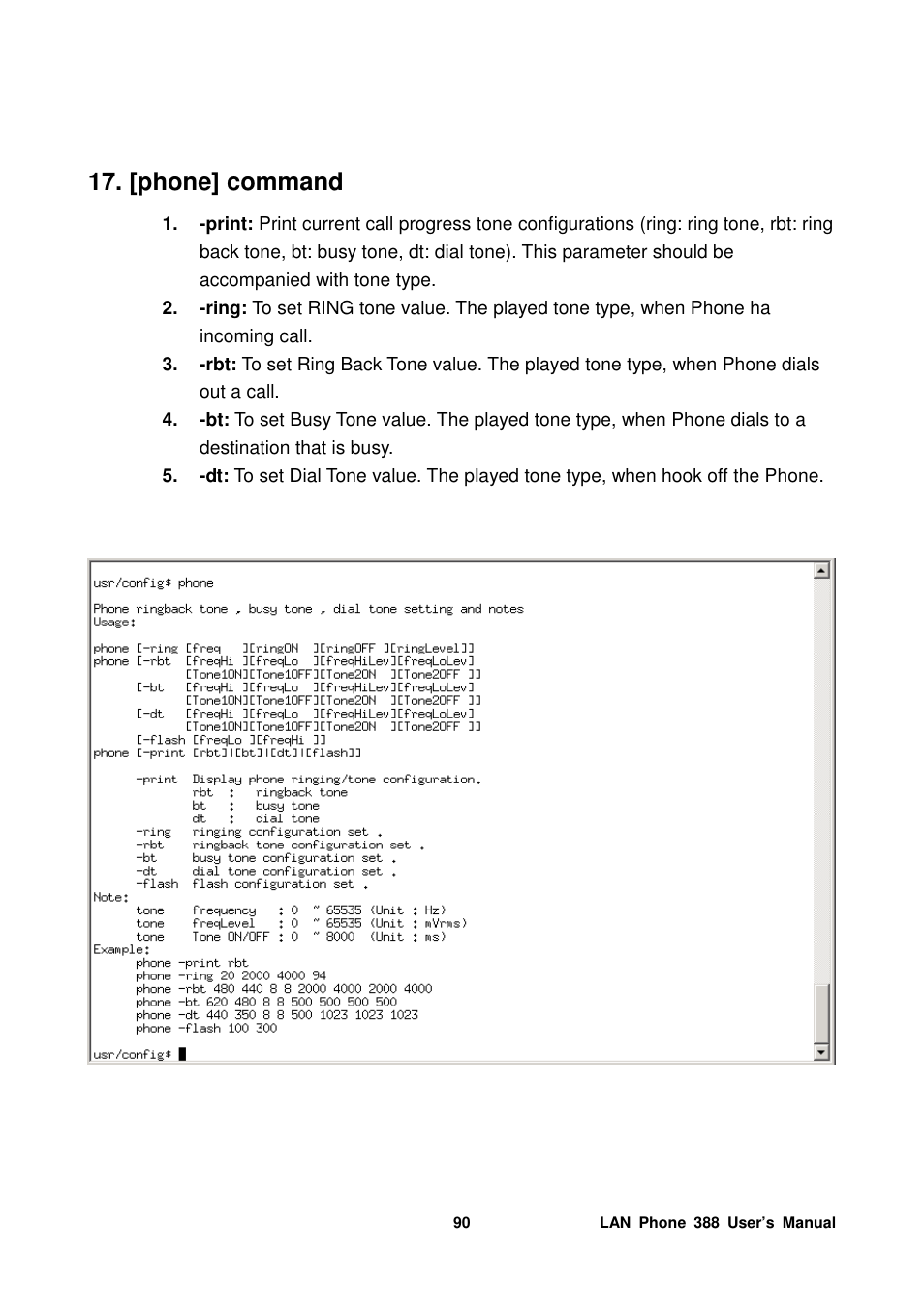 [phone] command | Welltech LP-388 Mar-05-2007 User Manual | Page 91 / 95