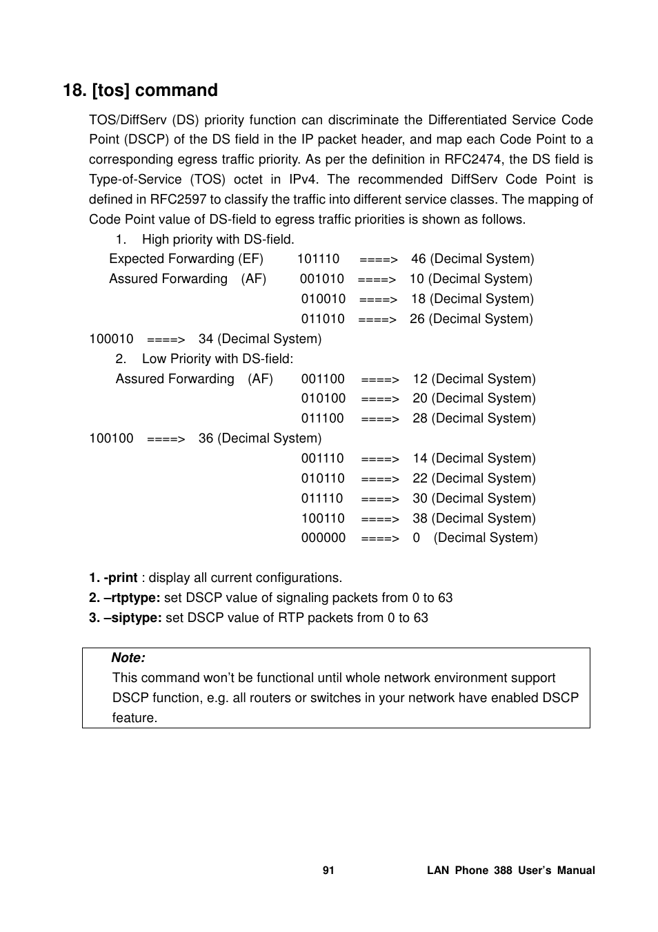 [tos] command | Welltech LP-388 Mar-05-2007 User Manual | Page 92 / 95
