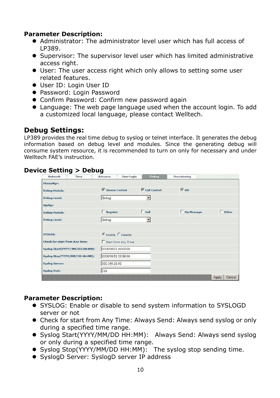 Welltech LP-389 v.1.06 Administrator Guide User Manual | Page 10 / 31