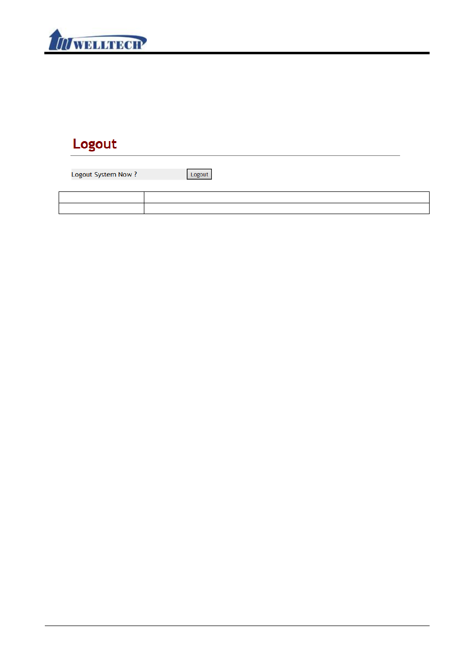 Logout, 1 fuction, 2 instruction | Logout 11.1 fuction | Welltech WellGate M1 User Manual | Page 57 / 58