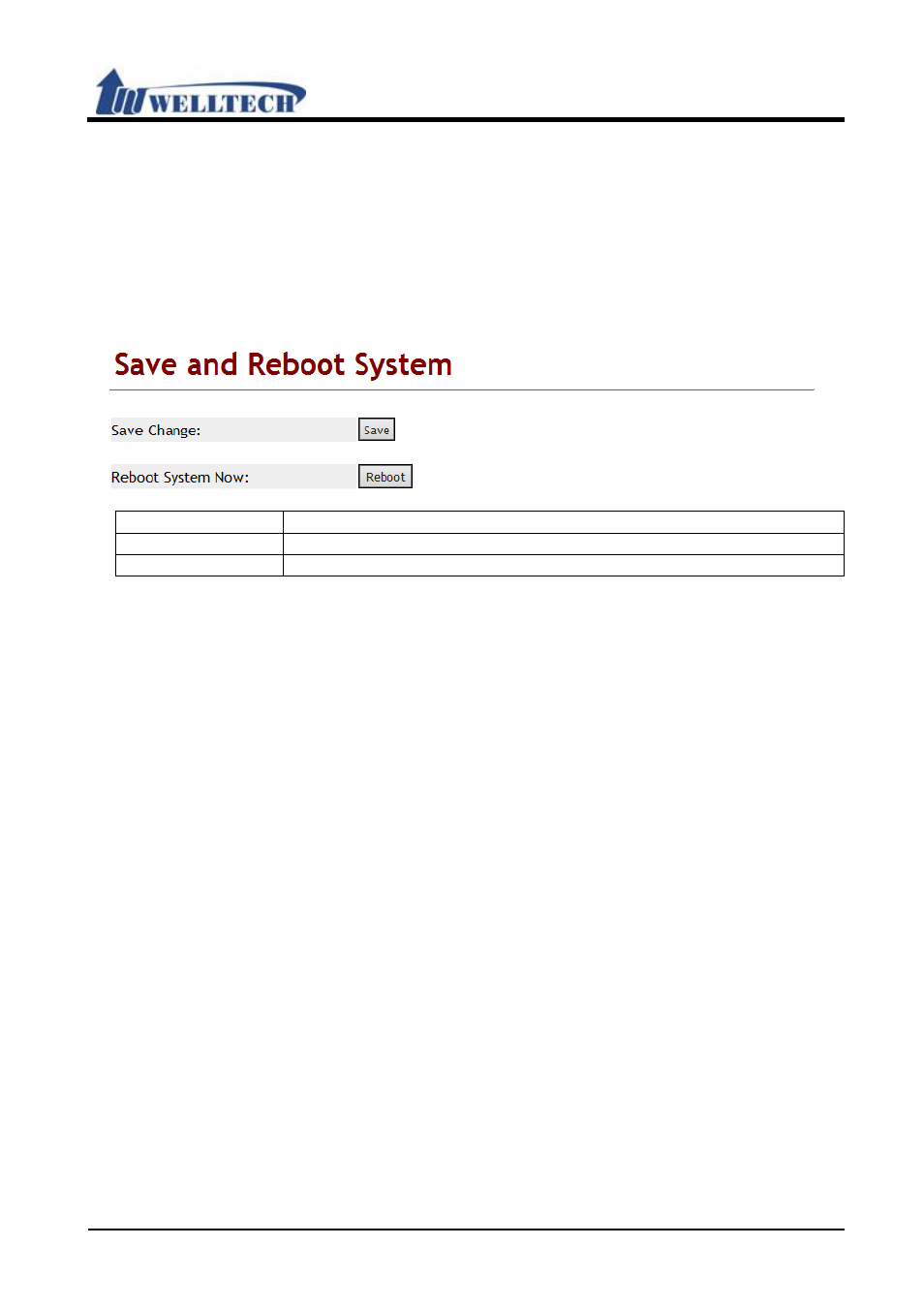 Save & reboot, Function, Instruction | Welltech VoIP ATA series V.303 User Manual | Page 112 / 114