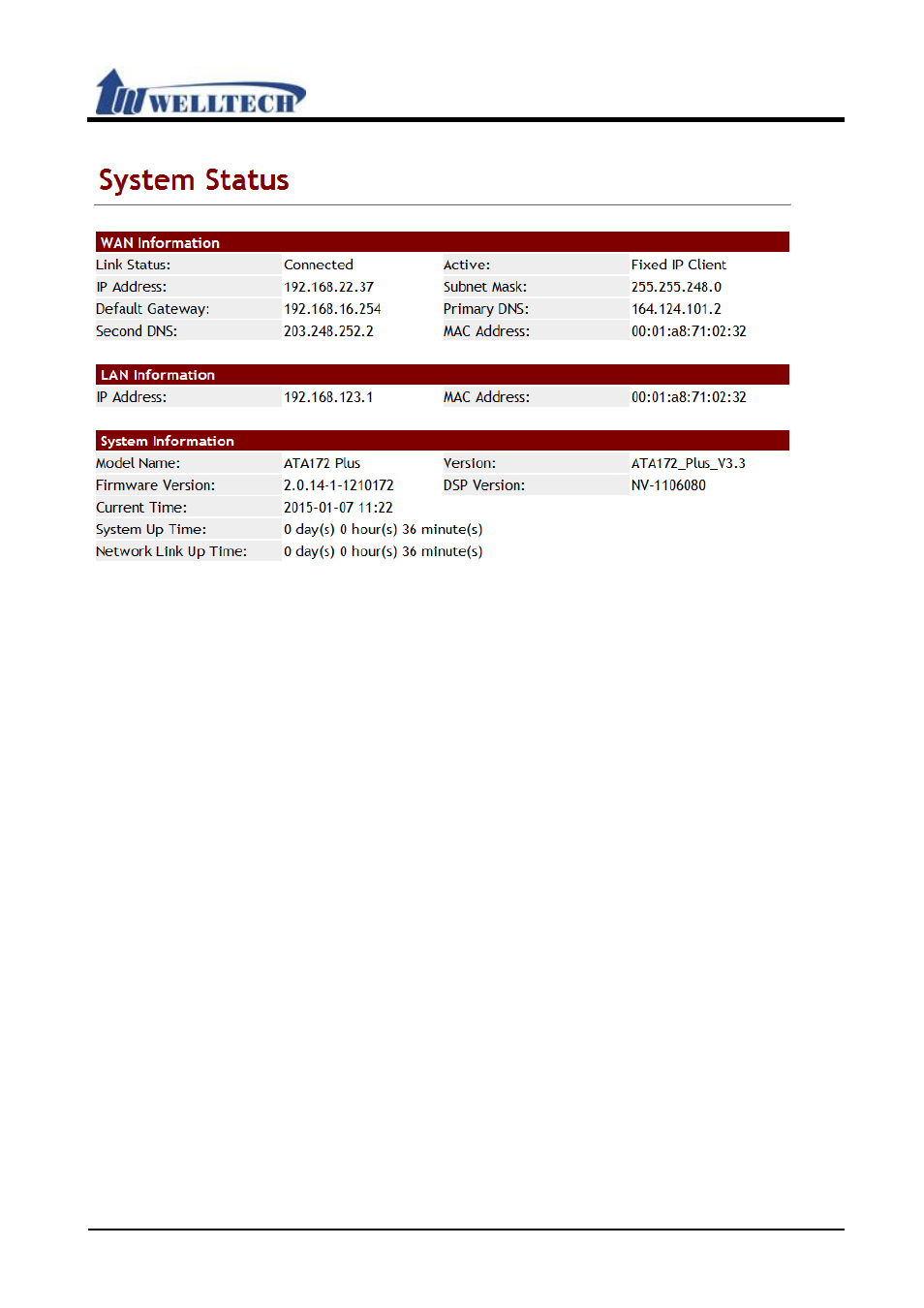 Welltech VoIP ATA series V.303 User Manual | Page 12 / 114